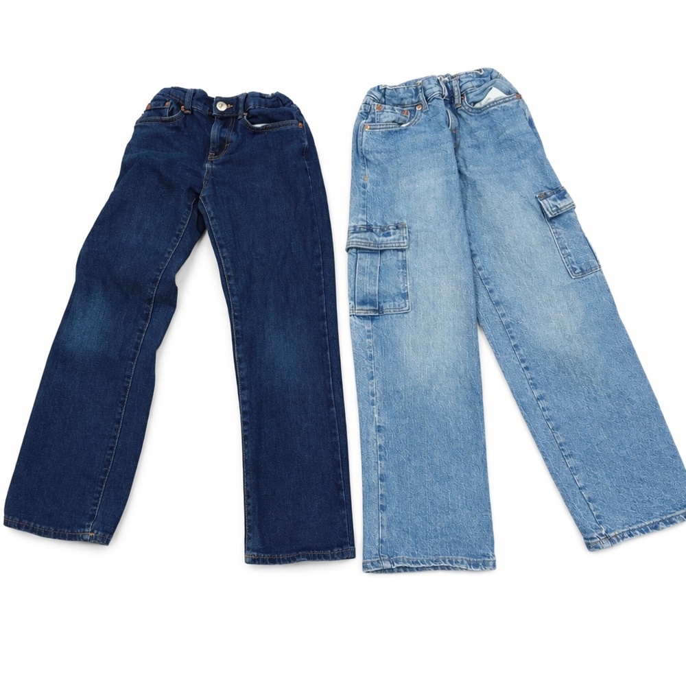 Levi’s Girls Jeans Bundle Size 8 – 2 Pairs Denim (Dark Wash + Cargo Style)